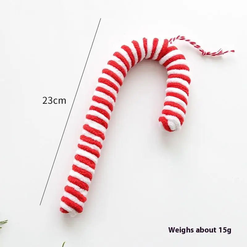 Christmas Ornaments Red And White Velvet Decorations Christmas Balls Canes Candies Christmas Trees Decorative Pendants INS Ornam