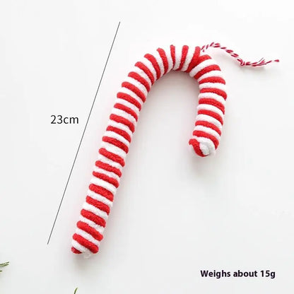 Christmas Ornaments Red And White Velvet Decorations Christmas Balls Canes Candies Christmas Trees Decorative Pendants INS Ornam