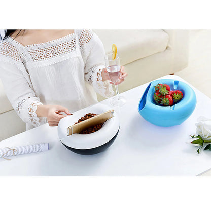 Snacks Bowl Creative Bowl Double Layer Dry Fruit Containers Snack Storage Box Sunflower Seed Nut Bowl With Shell Storage