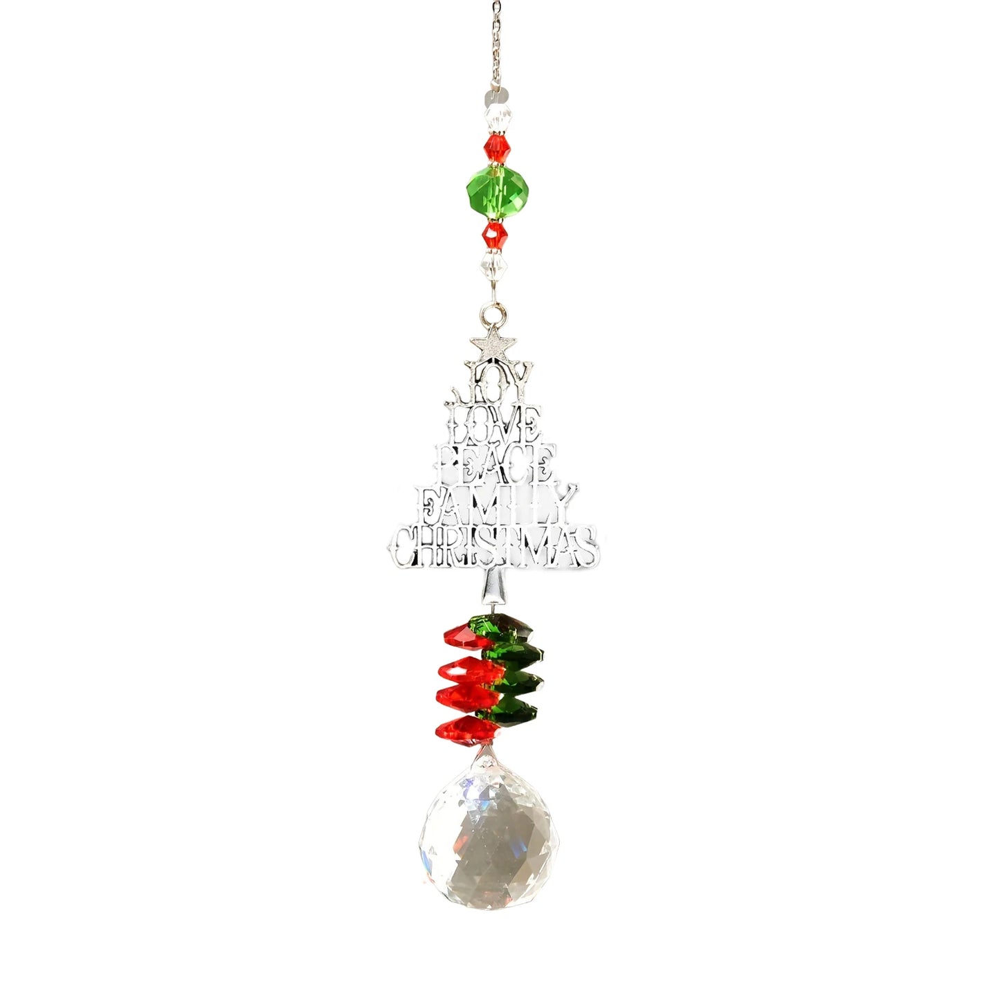 Christmas Tree Hanging Ornament Metal Christmas Pendant for Living Room Home DIY Decorations Crystal Catcher Drop Ornaments