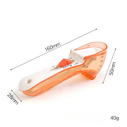 Dog Food Scoop with Measuring Scale, 1/2 Cup Adjustable Pet Food Measuring Cup for Dog Cat, Easy to Clean, Multi-use