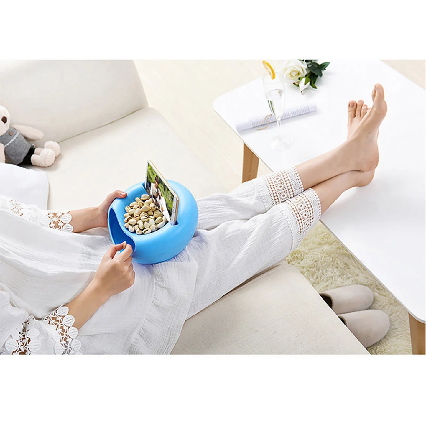 Snacks Bowl Creative Bowl Double Layer Dry Fruit Containers Snack Storage Box Sunflower Seed Nut Bowl With Shell Storage