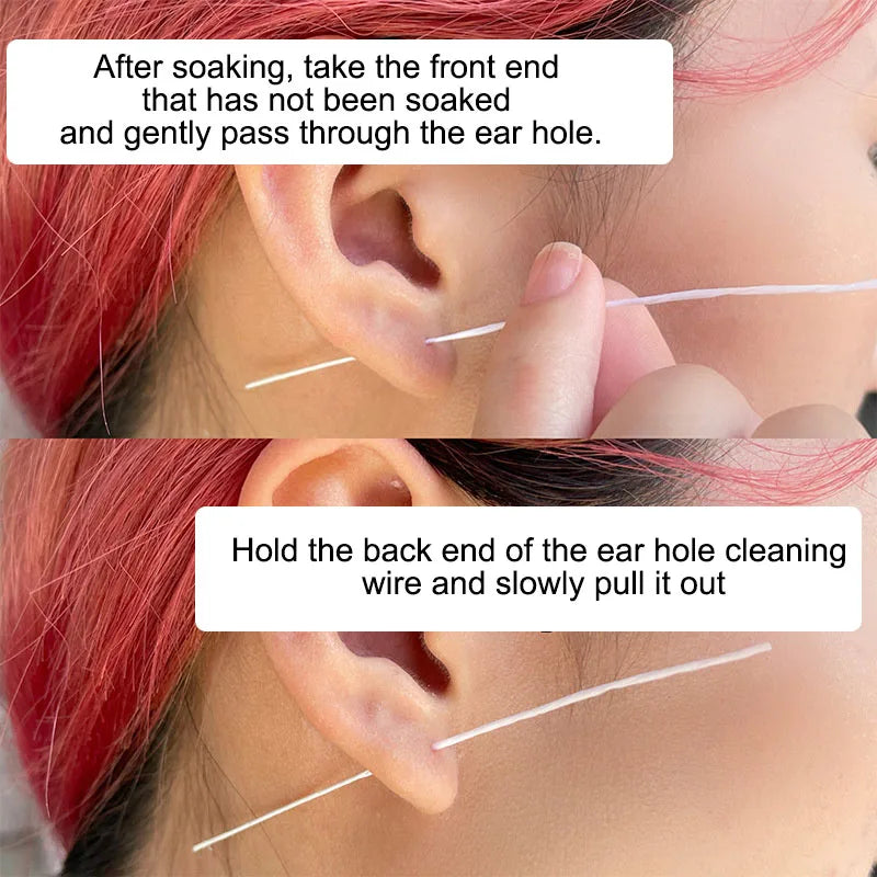 15/25ml Ear Hole Cleaning Solution Set Safe health Mint Flavour Inflamed Blockage Care Cleaner Disposable Piercing Cleaning Line
