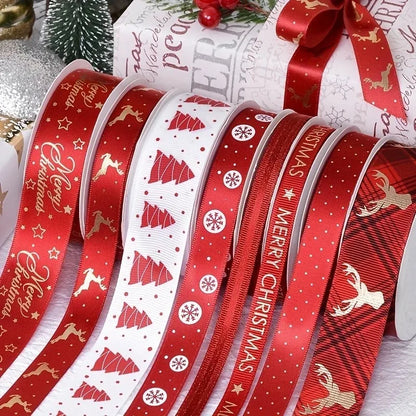5m Christmas Decoration Christmas Tree Ribbon Pendant for Home Room Decor Gifts Packaging DIY New Year Decor Candy Box Ribbon
