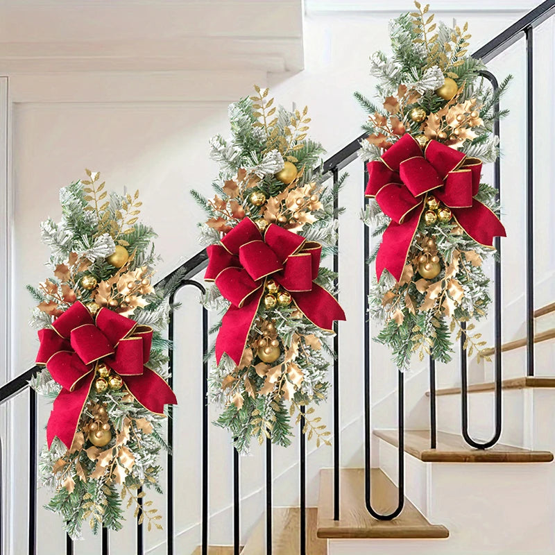 Christmas Staircase Decoration Wreath Party Gift Christmas Home Furnishing Decoration Prop Evening Party Dress Up Prop