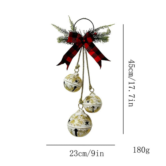 Christmas Decorations Three Bell Golden Bell Pendant Christmas Tree Door Decoration Holiday Home Decoration Gift