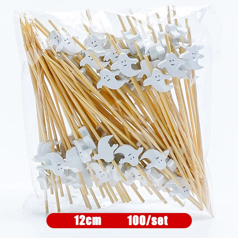 Christmas And New Year Disposable Fruit Sticks Fruit Forks Creative Art Toothpicks (100 Sticks Per Pack)