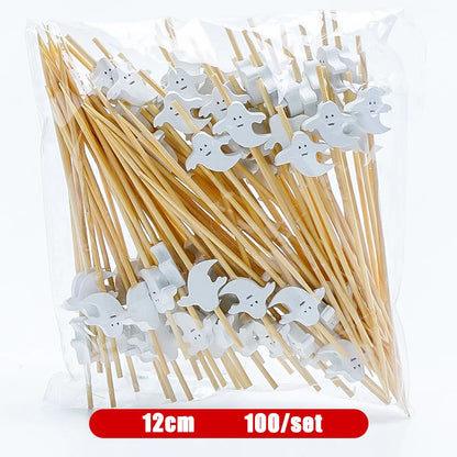 Christmas And New Year Disposable Fruit Sticks Fruit Forks Creative Art Toothpicks (100 Sticks Per Pack)