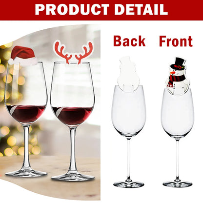 10 Popular Christmas Decorations, Christmas Tree, Snowman, Santa Hat, Santa Table, Wine Glass, Drink Cup Card, Party Decoration