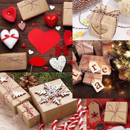 100M Christmas Wrapping String Rope Merry Christmas Decoration Xmas Gift Box Packaging Rope Navidad Natal Noel New Year 2025
