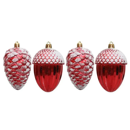 Red Christmas Hanging Decoration Electroplated Pinecone Acorn Owl Xmas Ornament Ball Festival Shopwindow Christmas Tree Ornament