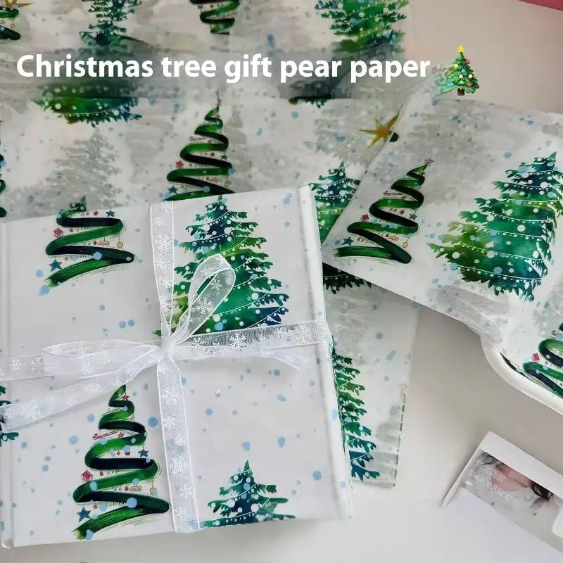 10pcs/set Christmas Tree Patterns Gift Wrapping Paper Suitable For Weddings Christmas Gifts