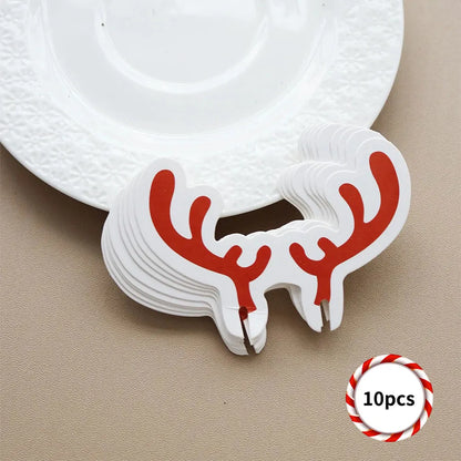 10 Popular Christmas Decorations, Christmas Tree, Snowman, Santa Hat, Santa Table, Wine Glass, Drink Cup Card, Party Decoration