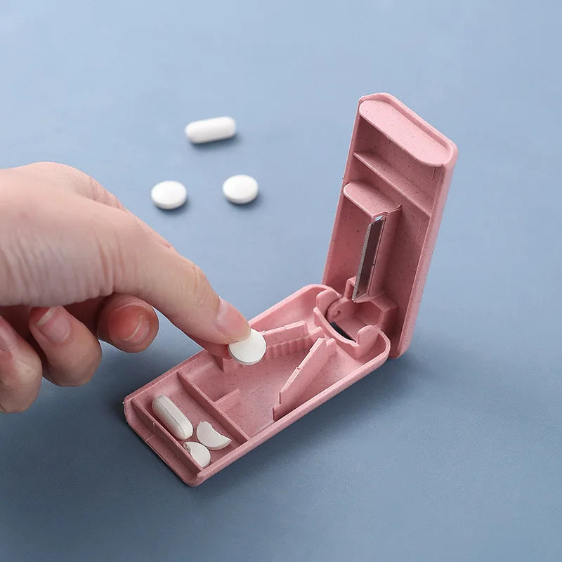 Portable Mini Medicine Cutter Tablet Splitter Home Use Medicine Box Dispenser Handy Drug Slicer Essential Health Tool