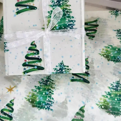 10pcs/set Christmas Tree Patterns Gift Wrapping Paper Suitable For Weddings Christmas Gifts