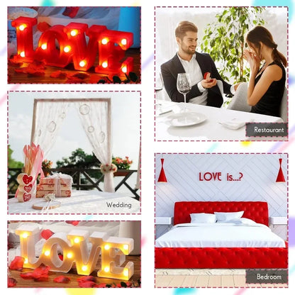 Valentines Day Love Symbol LED Glowing Sign Wedding Table Decoration Party Decor Romantic Anniversary Celebration Event Lighting