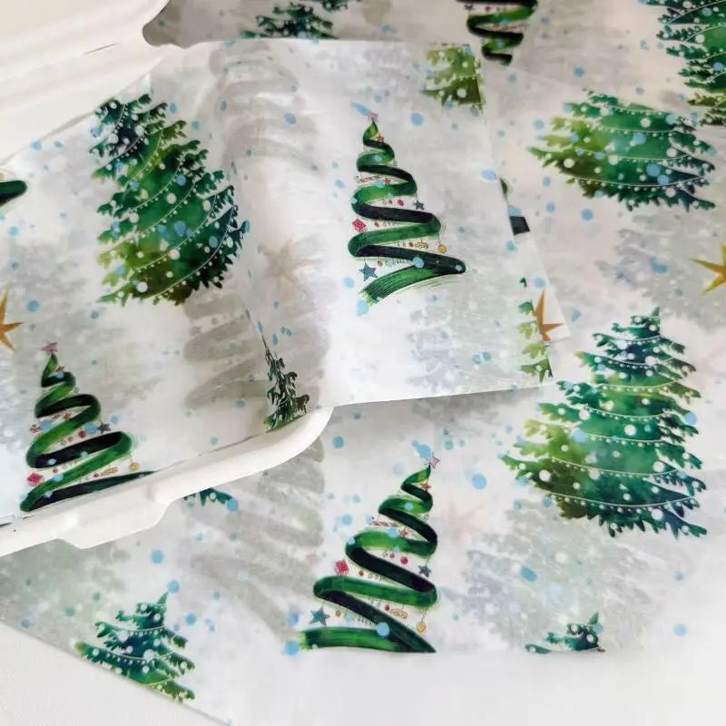 10pcs/set Christmas Tree Patterns Gift Wrapping Paper Suitable For Weddings Christmas Gifts