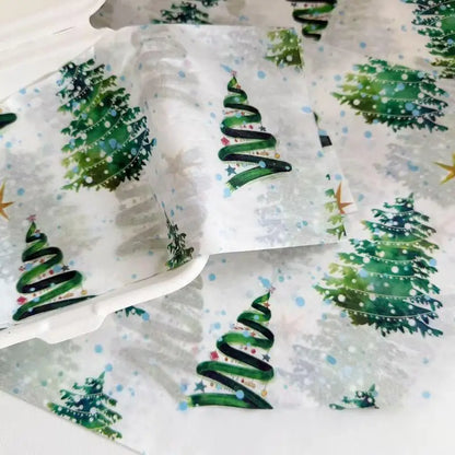 10pcs/set Christmas Tree Patterns Gift Wrapping Paper Suitable For Weddings Christmas Gifts