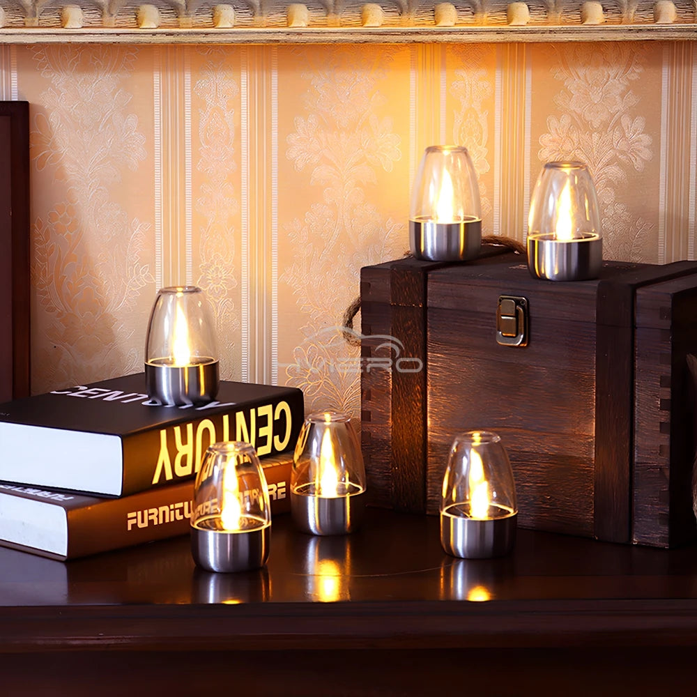 LED Solar Candles Light Flameless Rechargeable Night Light For Garden Decor Outdoor Wedding Party Waterproof Atmosphere Lamp