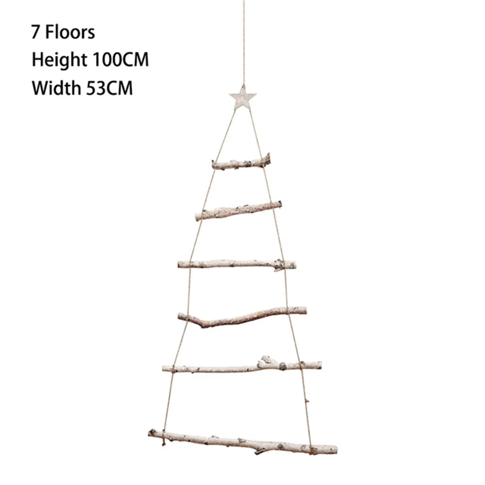 Christmas Nature Wood Branches Hanging Ornaments Xmas Tree Pendant Crude DIY Wooden Wall Home Decoration Christmas Party Decors