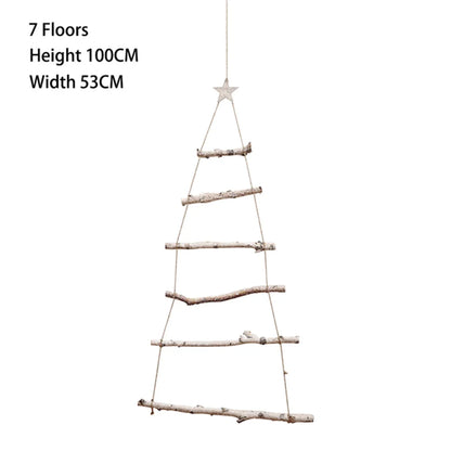 Christmas Nature Wood Branches Hanging Ornaments Xmas Tree Pendant Crude DIY Wooden Wall Home Decoration Christmas Party Decors