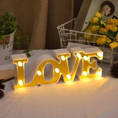 Valentines Day Love Symbol LED Glowing Sign Wedding Table Decoration Party Decor Romantic Anniversary Celebration Event Lighting