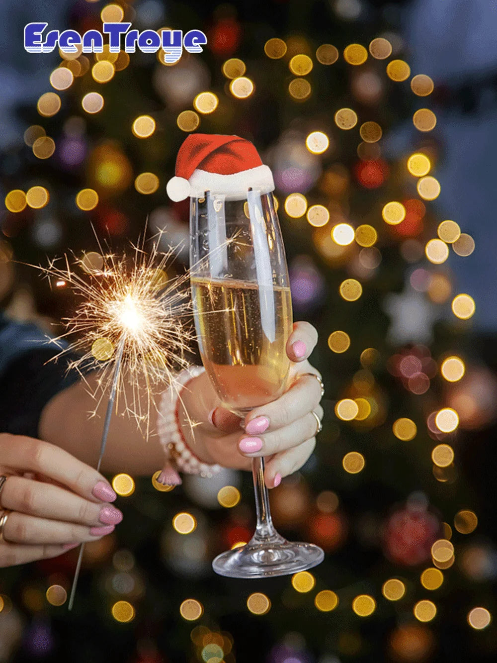 10 Popular Christmas Decorations, Christmas Tree, Snowman, Santa Hat, Santa Table, Wine Glass, Drink Cup Card, Party Decoration