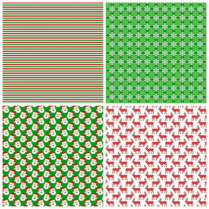 12 Sheet DIY Christmas Gift Wrapping Paper,Background Decorations Paper,DIY Photo Album,Scrapbook,Santa Claus Pattern Paper