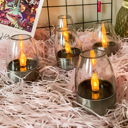 LED Solar Candles Light Flameless Rechargeable Night Light For Garden Decor Outdoor Wedding Party Waterproof Atmosphere Lamp