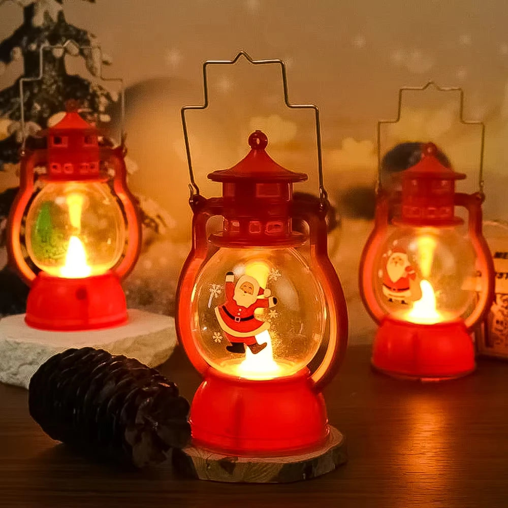 Christmas Ornaments LED Lantern Light Santa Claus Merry Christmas Decorations for Home Xmas Santa for Baby New Year Gift