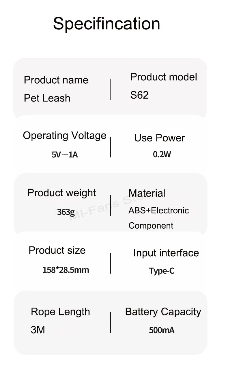 Youpin Portable Retractable Dog Leash Ring 3M With Garbage Bag Box Highlight Lighting Puppy Traction Rope Pet Collar LED Light