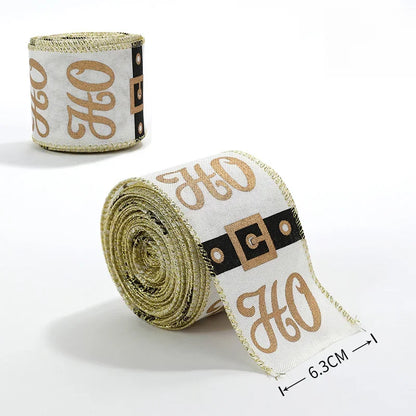 Christmas Ribbon Classic Wrapping Christmas Tree Ribbon Wreath Bows DIY Fabric Swirl Ribbon Burlap Xmas Gift Decoration