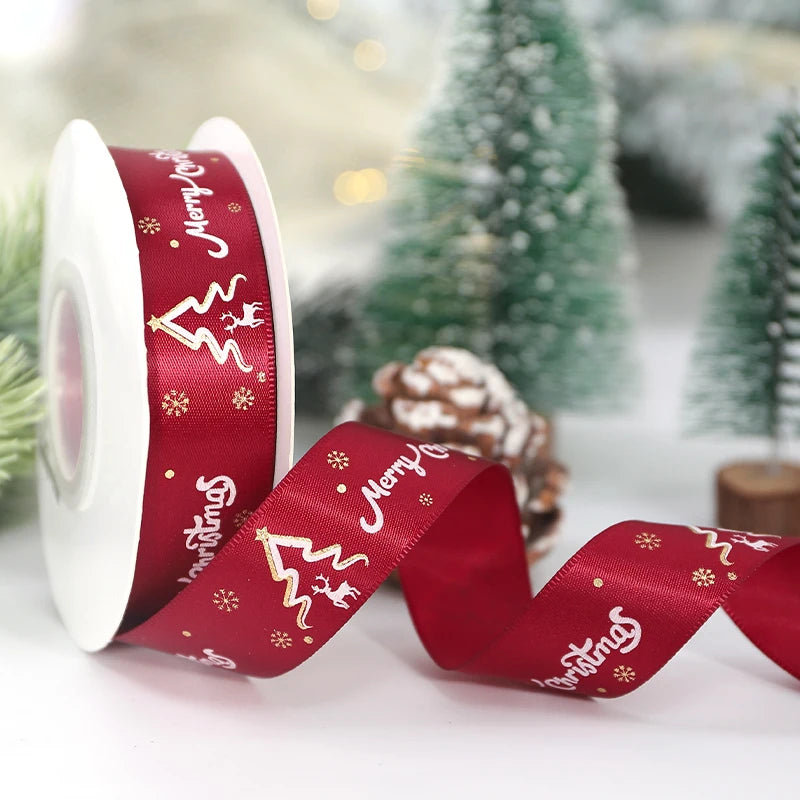5m Christmas Decoration Christmas Tree Ribbon Pendant for Home Room Decor Gifts Packaging DIY New Year Decor Candy Box Ribbon
