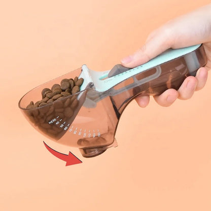 Dog Food Scoop with Measuring Scale, 1/2 Cup Adjustable Pet Food Measuring Cup for Dog Cat, Easy to Clean, Multi-use