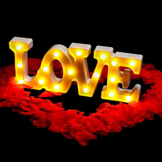 Valentines Day Love Symbol LED Glowing Sign Wedding Table Decoration Party Decor Romantic Anniversary Celebration Event Lighting