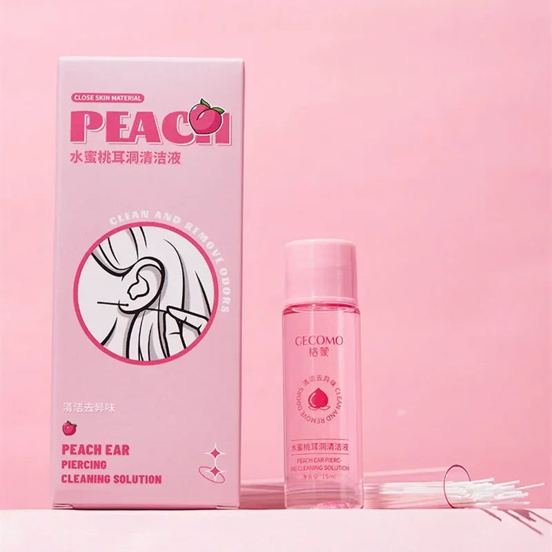 15/25ml Ear Hole Cleaning Solution Set Safe health Mint Flavour Inflamed Blockage Care Cleaner Disposable Piercing Cleaning Line