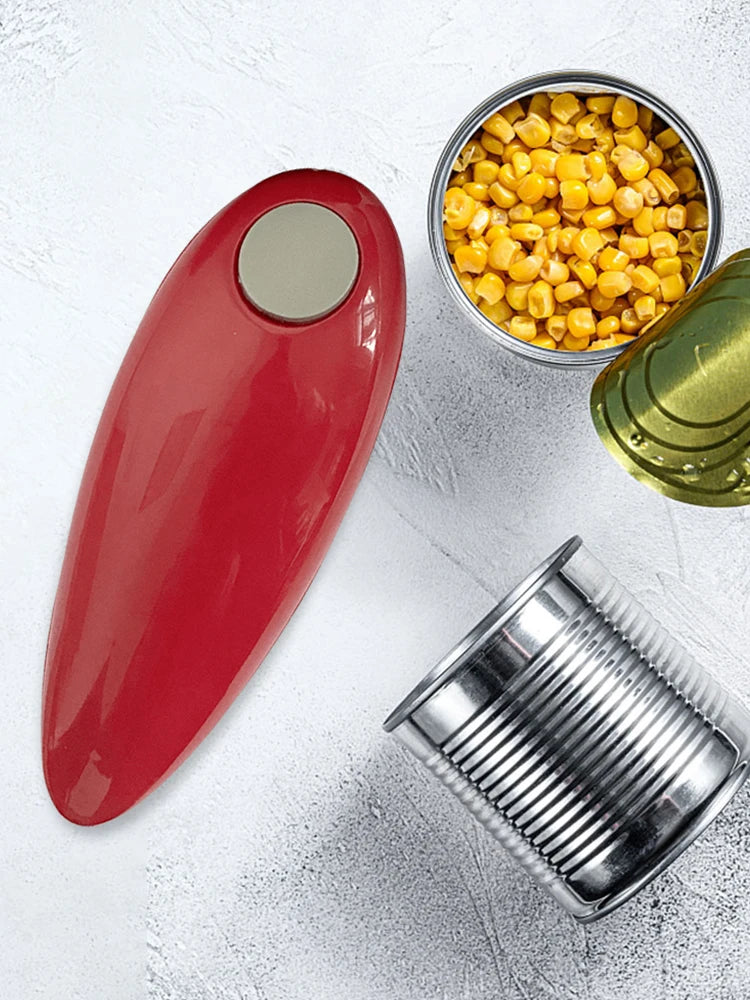 Electric Jar Opener Hands Free Bottle Opener Smooth Edge Tin Opener Battery Operated for Weak Hands for All Kinds of Jars