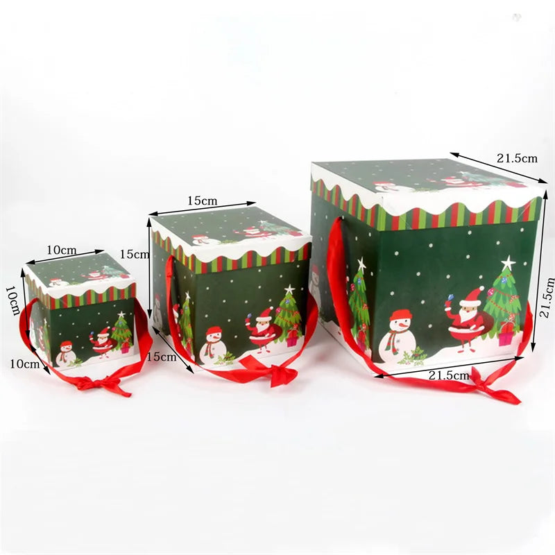 Christmas Gifts Boxes Present Decoration Chocolate Candy Cookie Packaging For Indoor Holiday Party Decor Navidad New Year