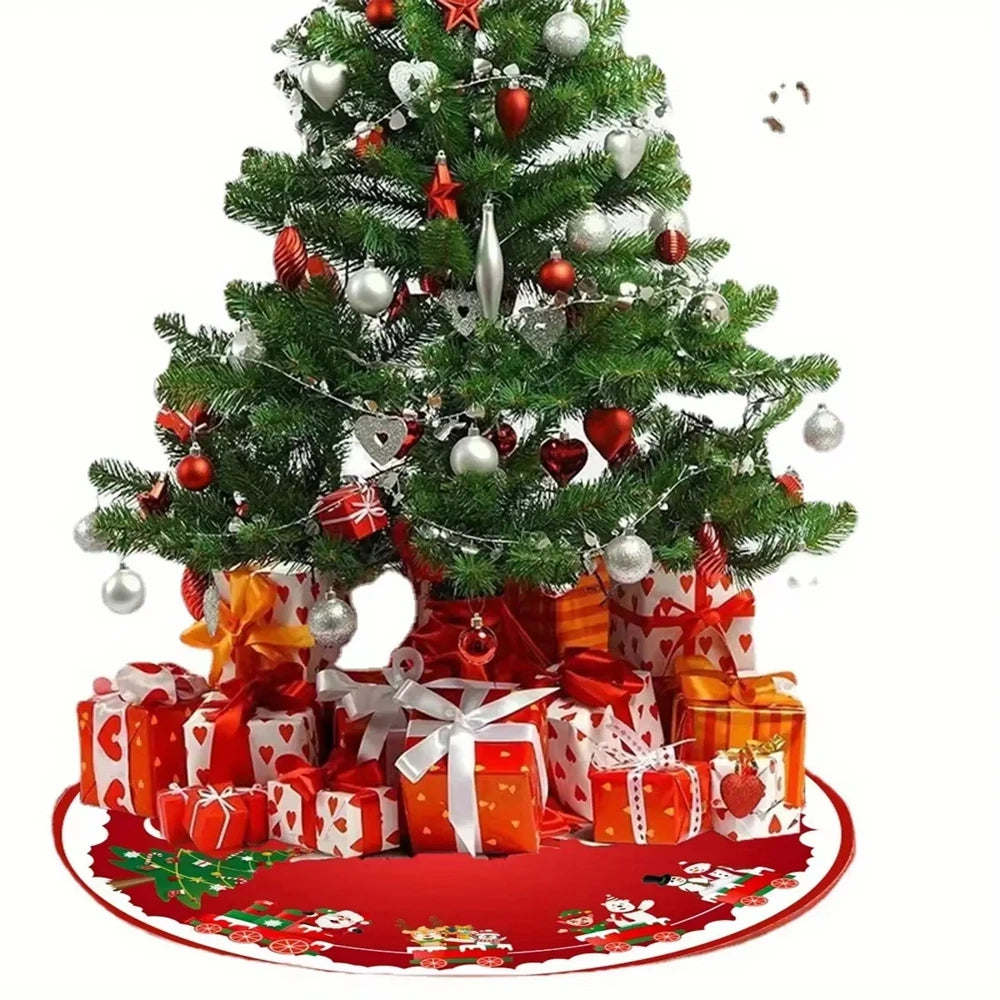 Cartoon Christmas Tree Skirt Decoration Lightweight Cute Suitable As Decoration Prop for Christmas and New Year Parties