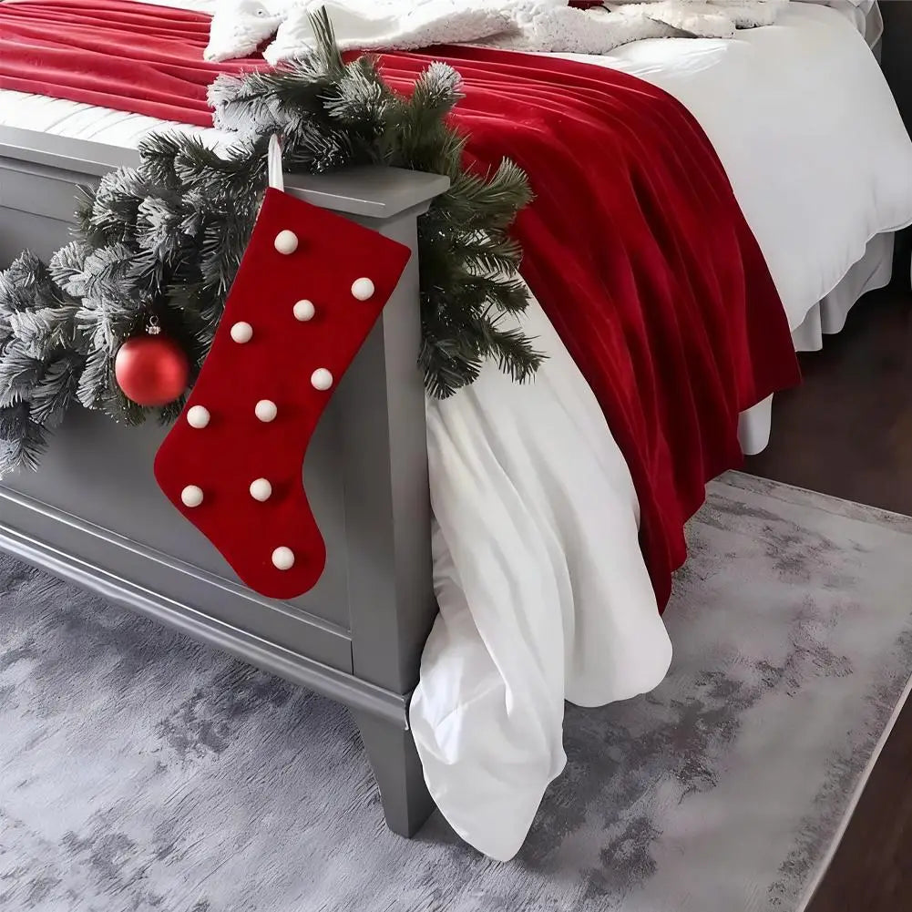 Christmas Decorations Bows Christmas Socks Candy Gift Bags Festive Christmas Atmosphere Home Hanging Ornaments