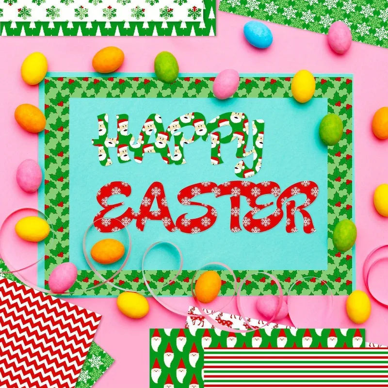 12 Sheet DIY Christmas Gift Wrapping Paper,Background Decorations Paper,DIY Photo Album,Scrapbook,Santa Claus Pattern Paper