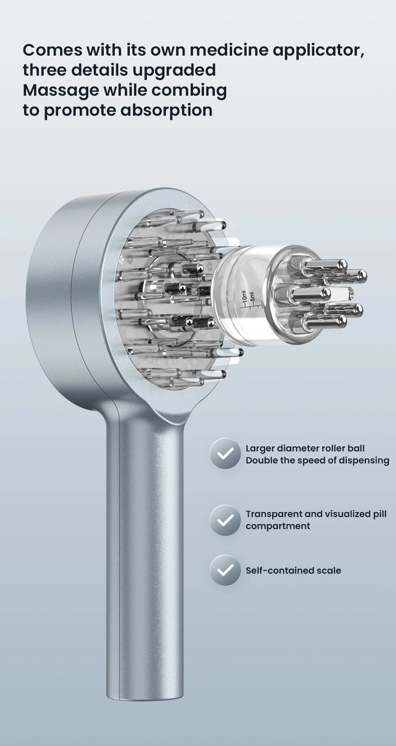 Hair Growth Comb Scalp Care Massage Comb Red Blue Light Laser Medicine Health Essence Introduced Into Hair Growth Instrument