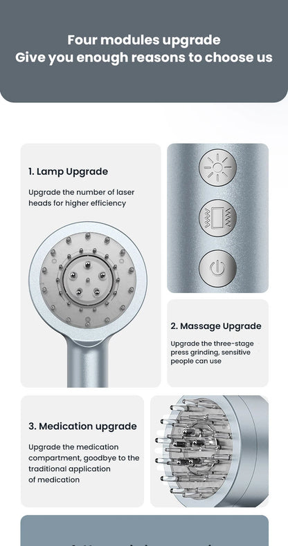 Hair Growth Comb Scalp Care Massage Comb Red Blue Light Laser Medicine Health Essence Introduced Into Hair Growth Instrument