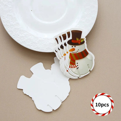10 Popular Christmas Decorations, Christmas Tree, Snowman, Santa Hat, Santa Table, Wine Glass, Drink Cup Card, Party Decoration