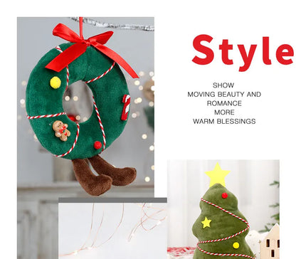 Christmas Decorations Christmas Tree Wreath Cake Wreath Shaped Plush Doll Ornament Holiday Decoration Home Decor for Christmas