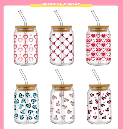 Christmas Design 3D UV DTF Wraps Stickers Cute Wraps .For 16 OZ Glass Libbey Selfadhesive Washable DIY Custom Cups Wrap Stickers