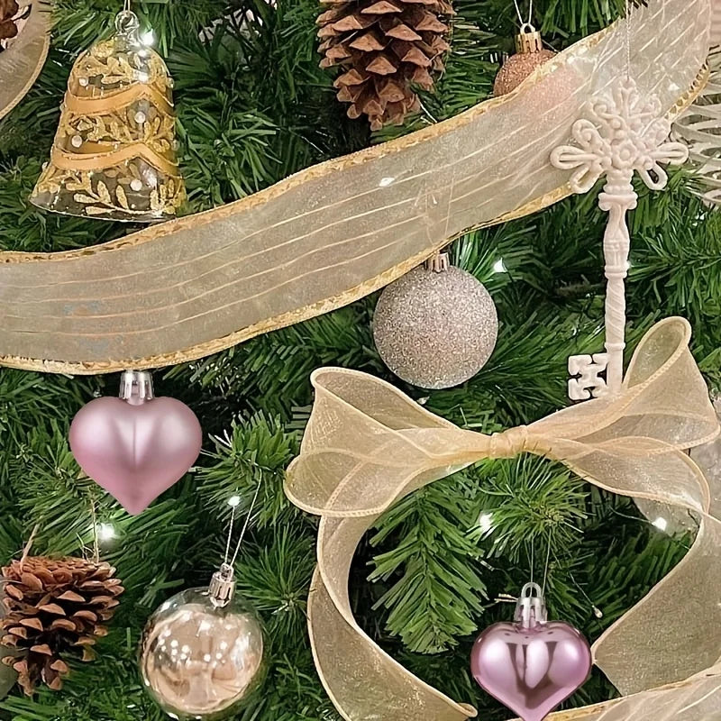 12pcs Pink Christmas Ball Ornaments Shatterproof Xmas Ball Decorations Set for Christmas Tree Home Office Decor Gift