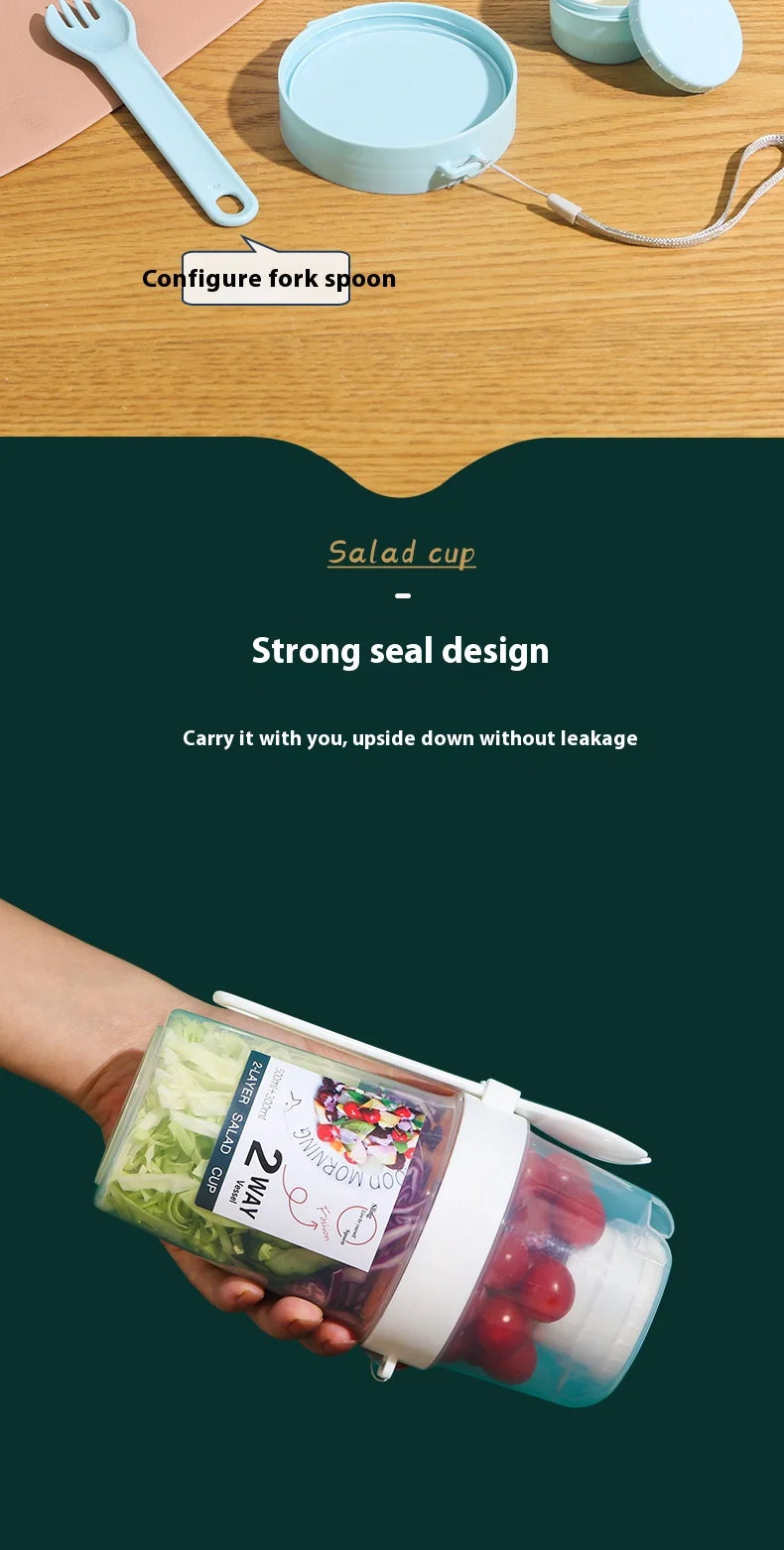 Breakfast On The Go Cups, Salad Cup To Go, Take And Go Yogurt Cereal Overnight Oats Snack Parfait Containers & Salad Dressing Ho