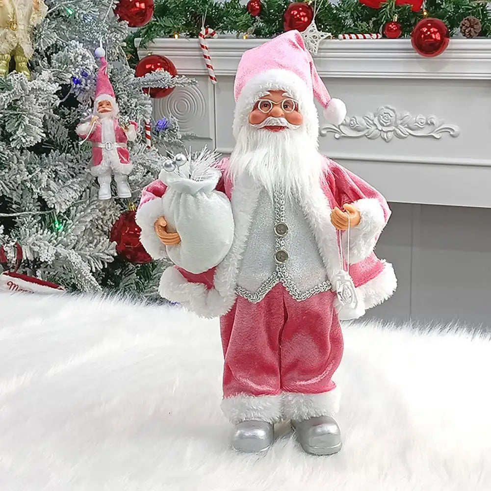 Christmas Santa Ornament Realistic Shape  Layout Festive New Year Decorate Standing Clear Texture Christmas Decorations Gift