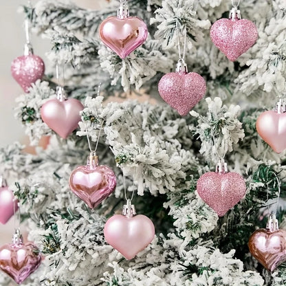 12pcs Pink Christmas Ball Ornaments Shatterproof Xmas Ball Decorations Set for Christmas Tree Home Office Decor Gift